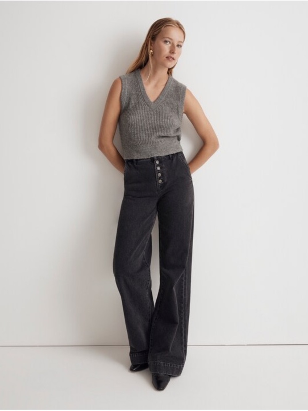 Madewell | The Fineloft Shrunken Sweater Vest